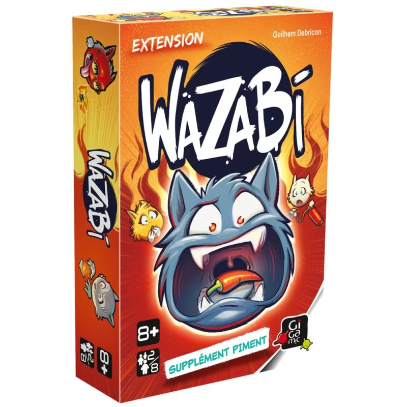 Image de Wazabi : Supplément Piment, l'extension du jeu de société qui ajoute des cartes inédites et des règles stratégiques pour des parties interactives et dynamiques, idéales pour épicer vos soirées en famille ou entre amis.